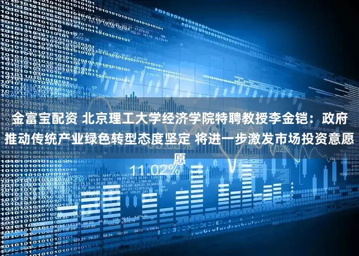 金富宝配资 北京理工大学经济学院特聘教授李金铠：政府推动传统产业绿色转型态度坚定 将进一步激发市场投资意愿